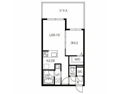 エルム北円山(1SDK/1階)の間取り写真