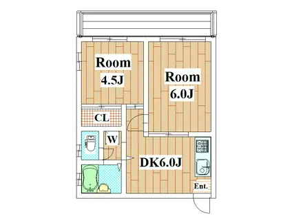 パークアレー(2DK/3階)の間取り写真