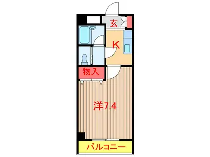 いわきレジデンス(1K/2階)の間取り写真