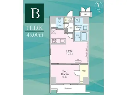 アヴェニール日本橋(1LDK/8階)の間取り写真