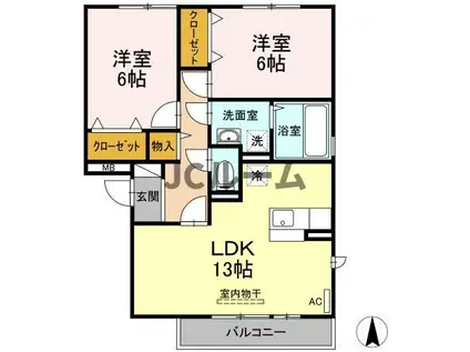 グランシャトーIII(2LDK/3階)の間取り写真