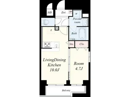 サニーコート神戸下山手(1LDK/2階)の間取り写真