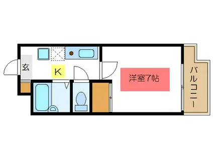 光井グランドハイツII(1K/2階)の間取り写真