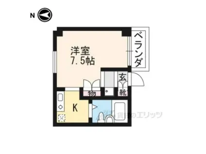 ヴィラソレット(1K/2階)の間取り写真