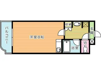 ウィルステージ霧ヶ丘(ワンルーム/3階)の間取り写真