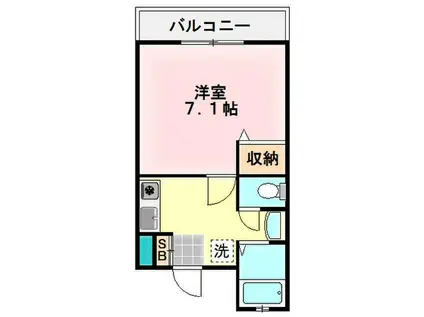 シャルマンM(1K/3階)の間取り写真