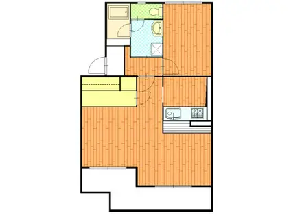 オークヒルズ天竜(1LDK/2階)の間取り写真