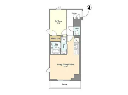 アイフラット若松河田(1LDK/3階)の間取り写真