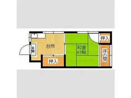 東本文化(1K/2階)の間取り写真