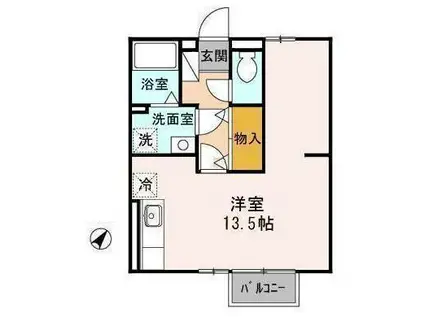 セジュール杉本B(ワンルーム/1階)の間取り写真