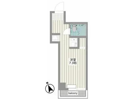 コート代官山(ワンルーム/13階)の間取り写真