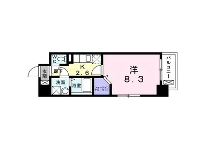 パルトネール板付(1K/3階)の間取り写真