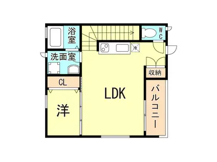 アリビア太寺(1LDK/2階)の間取り写真