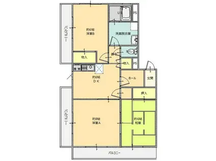 富士見ハイツ(3DK/2階)の間取り写真