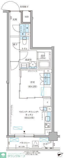 パークアクシス文京本郷(1LDK/6階)の間取り写真
