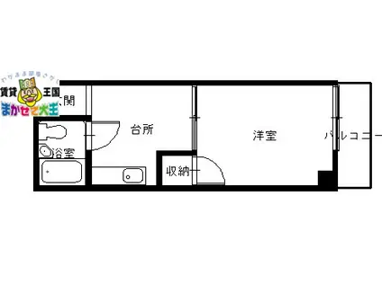 コーポ吉岡(1K/2階)の間取り写真