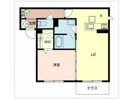 LE PRINTEMPS ZUSHI(1LDK/1階)の間取り写真