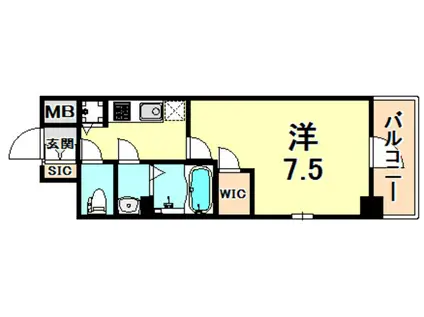 エスリード神戸ハーバーテラス(1K/3階)の間取り写真