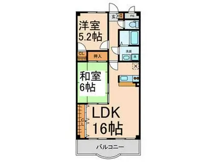 ラ・リューシュ(2LDK/2階)の間取り写真