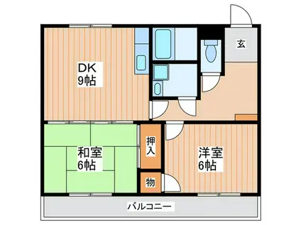 SWEET PEACH(2DK/1階)の間取り写真