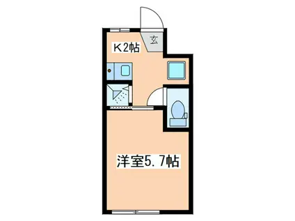 メゾンルミエールII(1K/2階)の間取り写真