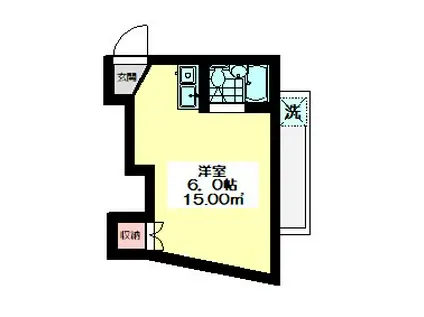 パールハイツ(ワンルーム/3階)の間取り写真