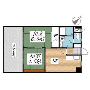 プレアール金田(2DK/5階)の間取り写真