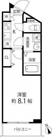 プレールドゥーク成増(1K/3階)の間取り写真