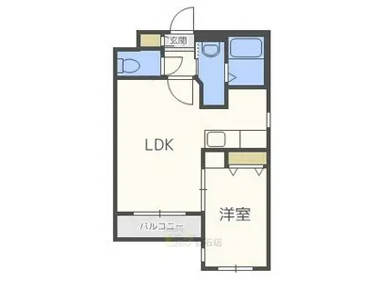 SEPT南郷(1LDK/4階)の間取り写真