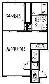 ATEENAI(1LDK/1階)の間取り写真