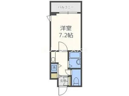 エバースクエア同心(1K/9階)の間取り写真