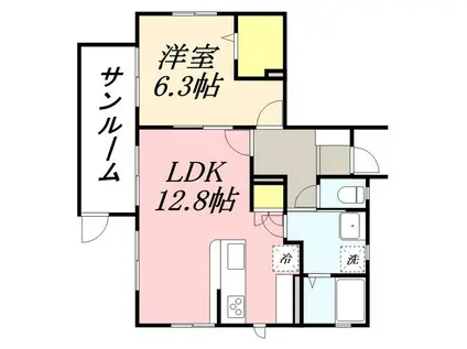 メゾンドアシェル(1LDK/1階)の間取り写真