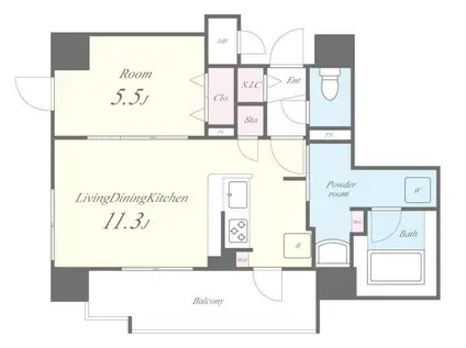SKYレジデンス大阪梅田(1LDK/5階)の間取り写真
