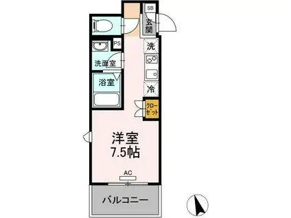 KADOYA(ワンルーム/1階)の間取り写真