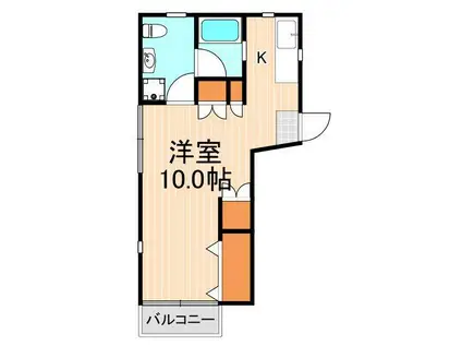 栄ハイム(1K/1階)の間取り写真
