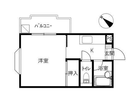 コーポラス旭(1K/1階)の間取り写真