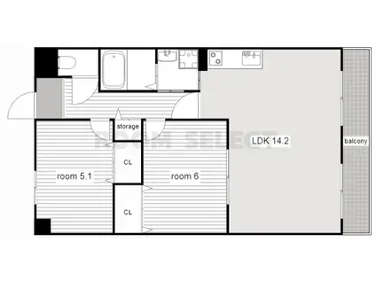 SERENOHARA(2LDK/1階)の間取り写真