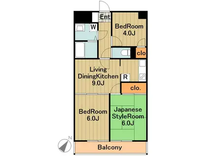 グランデュール峯(3LDK/3階)の間取り写真