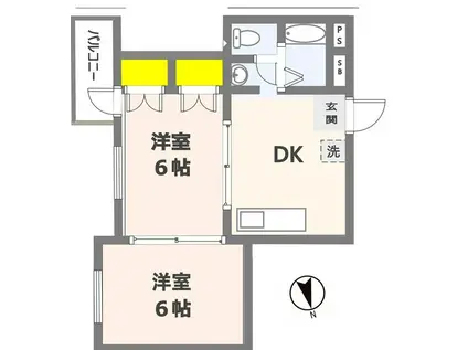 ブレスト青梅(ワンルーム/1階)の間取り写真