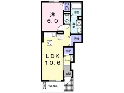 ラヴィクレール(1LDK/1階)の間取り写真