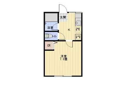 シテイハイム エクセル(1K/1階)の間取り写真