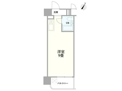 永谷ヒルプラザ六本木(ワンルーム/9階)の間取り写真