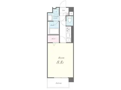 フローリッシュ プレイス(1K/1階)の間取り写真