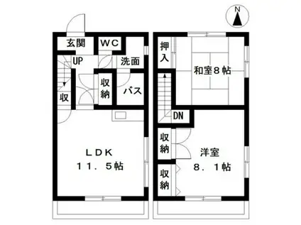 アメニティガーデン(2LDK/1階)の間取り写真