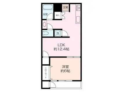 大坂山ハイツ(1LDK/3階)の間取り写真