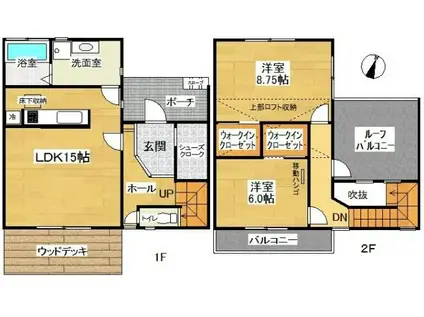 アベニールEST(2LDK/1階)の間取り写真