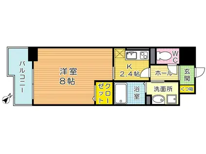 プランドール(1K/10階)の間取り写真