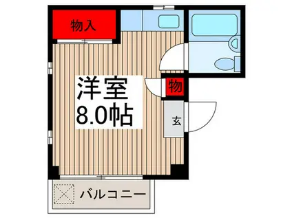 サンハイツ(ワンルーム/3階)の間取り写真