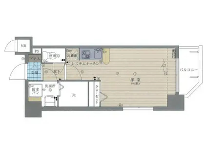 レジデンシャルヒルズ博多南(1K/7階)の間取り写真