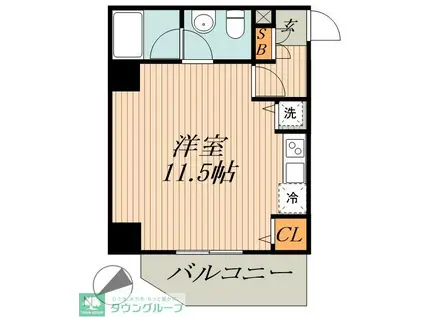 LA.スイート上野(ワンルーム/13階)の間取り写真